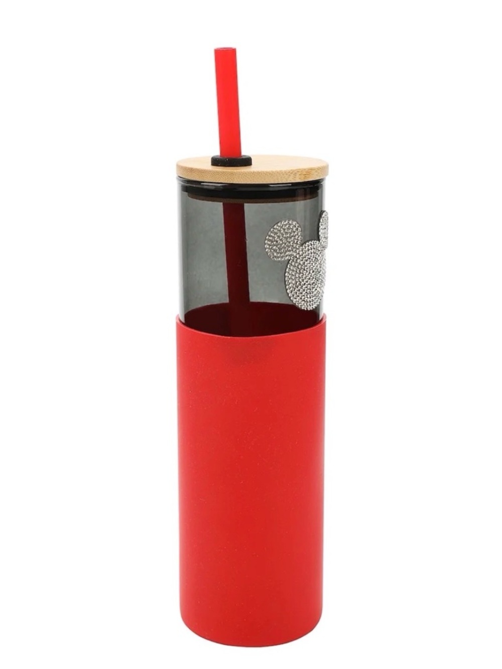 Disney Red and Black Mickey Silhouette Tumbler with Straw